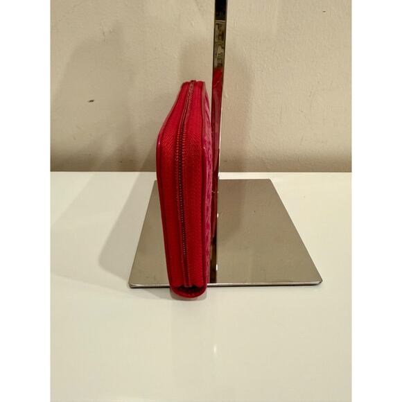 NWT Coach Zip Up Continental Canvas and Suede Wallet Pink - Picture 2 of 7